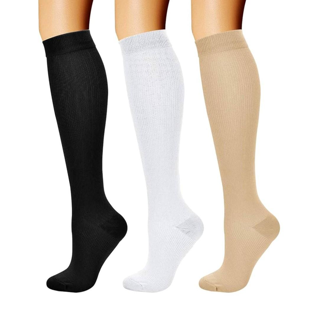 CHARMKING Compression Socks for Women & Men Circulation (3 Pairs) 15-20 mmHg is Best Support for Athletic Running Cycling S-M