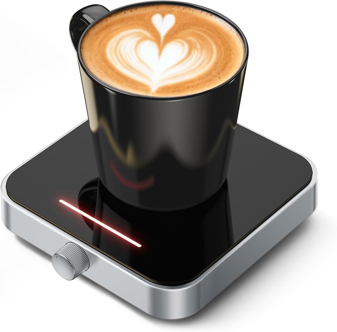 Maestri House Mug Warmer, Electric Coffee Cup Warmer for Desk with 3-Temp Settings,Auto Shut Off, Constant Temperature Heating for Beverage, Milk, Tea and Hot Chocolate at Home & Office (Silver)