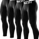 DRSKIN 5, 4, 3 or 1 Pack Mens Compression Pants Tights Leggings Sports Baselayer Running Athletic Workout Active (X-Large)