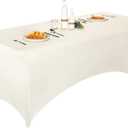 LZY Spandex Fitted Stretch Table Cover for 6 ft or 4ft or 8ft Folding Table, Rectangular Cocktail Tablecloth, Perfect for Party or Banquet