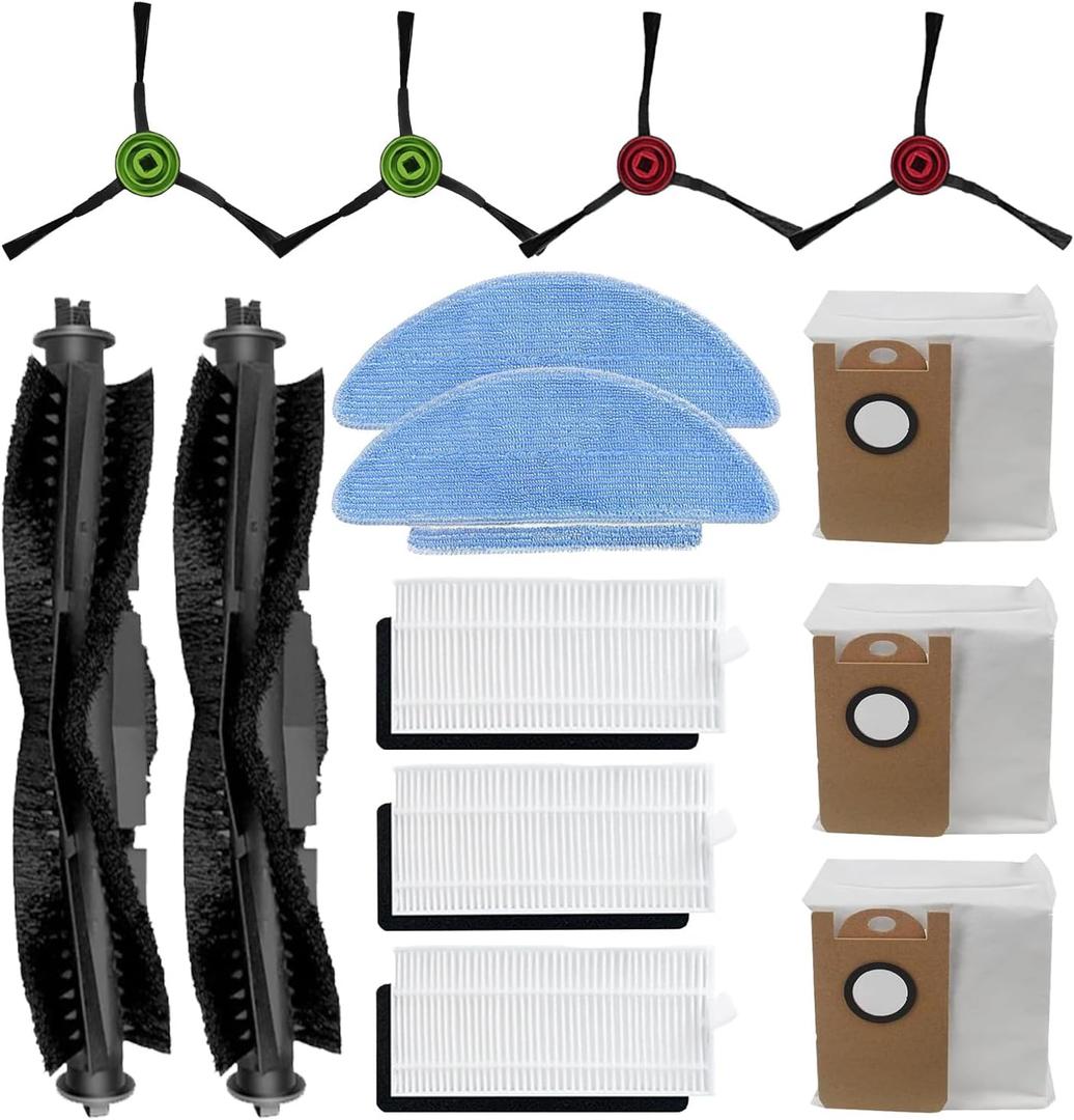 Replacement Accessories Kits For laresar l6 Nex: 14Pack | 14Pack parts 2 Main Brush 4 Side Brush 3 Filter 2 Mop Pad 3 Dust Bag
