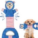 Dog Squeak Toys Interactive Pet Toy with Crinkle Paper Pull Chew Toys for Small Medium Large DogsBlue