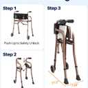 Walkers for Seniors with Seat,Front Wheel Walker Lightweight Quick Folding | Aluminum Rolling Walker with seat,Height Adjustable Standard Walker, 5"Wheels, Supports 350lbs,Compact Travel Walke (Bronze)