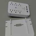 Wall Outlet Extender with Surge Protector, 6 AC Outlets, Shelf, 2 USB & USB C Charging Ports - Home & Dorm Plug Expander (White)