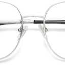 SOJOS Classic Square Blue Light Blocking Glasses for Women Men Stylish Computer Glasses SJ1137 (Silver)