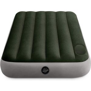 Intex 64761E Dura-Beam Standard Downy Air Mattress: Fiber-Tech  Twin Size  Built-in Foot Pump  10in Bed Height  300lb Weight Capacity