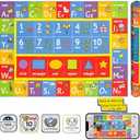 KC Cubs ABC Alphabet, Numbers & Shapes Educational Learning & Fun Game Play Area Rug for Kids Bedroom, Toddler Classroom and Baby Playroom