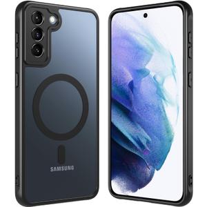 Hensinple for Samsung Galaxy S21 Plus Case with 200% Stronger Magnetic,S21+ Phone case Military-Grade Drop Protection S21 Plus Phone Case 5g Matte Slim for Samsung S21 Plus Case Cover[6.7"]-Black