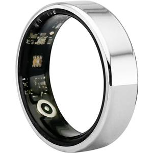 Smart Portable Ring, Waterproof Smart Sports Ring, 24-Hour Continuous Measurement, Real-Time Display of Your Health Status, for Sports Enthusiasts and Seniors,Silver,11