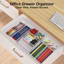 SMARTAKE 25-Piece Drawer Organizer with Non-Slip Silicone Pads, 4-Size Desk Drawer Organizer Trays Storage Tray for Makeup, Jewelries, Utensils in Bedroom Dresser, Office and Kitchen (Clear)