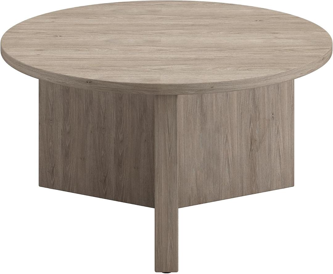 Henn&Hart Anders Coffee Table, 32" Wide,Grey (Antiqued Gray Oak)