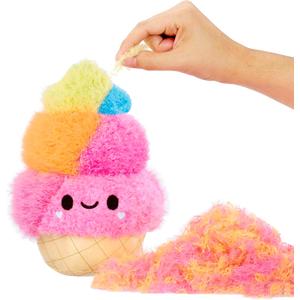 Fluffie Stuffiez Ice Cream Small Collectible Feature Plush - Surprise Reveal Unboxing with Huggable ASMR Fidget DIY Fur Pulling, Ultra Soft Fluff (Multicolor)