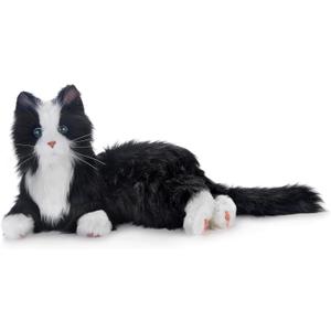 JOY FOR ALL Companion Pet for Seniors - Lifelike Animatronic Cat - Realistic Soft-Touch Fur & Purring - Therapy Stuffed Animal - Toy for Alzheimer's & Dementia - Tuxedo