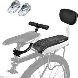 Rear Seat, Child Safety Cushion Back Seat Armrest Set Child Carrier Cycling Seat Handrail Rear Feet Pedals with Footrest Sets Accessory