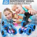 QUNREDA Remote Control Car, RC Cars Toys for Kids Ages 6-12, 4WD Stunt Car with LED Lights & 360 Flips, 2.4GHz, Upgraded USB-C Modular Batteries, 8-10 Year Old Boys Birthday Gift 1-Blue, 6.1 X 6.1 X 2.5 Inches