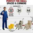 Matthew Cleaning 22 Quart Compact Mop Bucket INCL.2 Pack Mop Head with Side Press Wringer On Wheels,Tandem Portable Floor Cleaning Wavebrake,Ideal for Household,Industrial,Restaurant,Janitorial Use