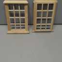 DOITOOL Dollhouse Window Frame 1/12 Scale, 2Pcs Miniature Wood Window 12 Grid, Unpainted Wooden Furniture Accessories for Mini House Crafts Diorama Decor (3.26 x 4.52 Inches)