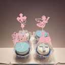 24 Pack Baptism Cupcake Toppers Pink God Bless This Child Cake Toppers Cross Cupcake Picks First Communion Bling Newborn Baby Shower Baptism Party Decorations