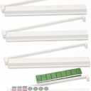 Mahjong Racks with Pushers, All-in-One Mahjong Tile Pushers and Racks with 3 Dices, Modern American Tile Set of 4 (White)
