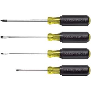 Klein Tools 85484 Screwdriver Set, Made in USA, Mini Slotted and Phillips Screwdrivers with Tip-Ident and Premium Chrome Plated Shafts, 4-Piece
