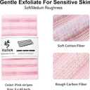 Yiclick Exfoliating Washcloth Towel - Exfoliating Body Scrubber, Loofah Wash Sponge - Korean & Japanse & African Washcloth - Soft + Rough Exfoliating Back Scrubber - for Senstive and Rough Skin, Pink