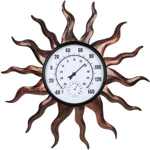 VEWOGARDEN Outdoor Thermometer Waterproof Metal Sun Decorative Large Outdoor Thermometers for Patio Outside Garden, Indoor Home Wall Decor