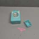 deAO Washing Machine Toy for Kids Dollhouse Furniture Pretend Play Household Appliance Realistic Sounds with Lights Laundry Play Set with Rotatable Roller for Boys Girls