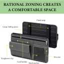 Car Sun Visor Organizer, Suede Leather Visor Glasses Storage Pocket Net Zipper Card Holder, Multi-Pocket Visor Sunglasses Organizer for Document Registration License Pen (Black)