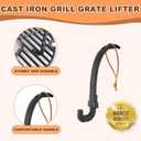 13 3/4" Round Cast Iron Grill Grate and Charcoal Grate Kit for Char-Griller Akorn E86714 Grill Parts, Grill Grate Replacement Parts for Char-Griller Akorn Portable Kamado Charcoal Grill and Smoker