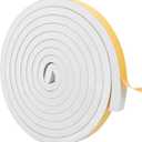 ToLanbbt White Door Window Weather Stripping Self Adhesive Foam Tape High Density Foam Sealing Strip Window Insulation Weatherproof Gasket Tape for Doors and Windows (1/2" W X 1/2" T X 16.5')