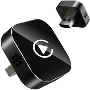 Wireless CarPlay Adapter, 2026 Upgraded Wired to Wireless for Apple CarPlay & Android Auto, Mini USB Design Car Play Adapter with Type-C Extension, Plug and Play, Stable Connection & No Latency