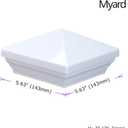 Myard Screw-Free Universal Fence Pyramid Top Cap fits Post 4 x 4 Inches (Actual Post Size 3.5'' x 3.5'', 89mm x 89mm) Porch, Handrail, Railing, Fence, Glue-On Design (Qty 1, White)