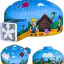 Skywin Air Tent for Kids (77 x 50) Builds in 30 Sec, Toddler Tents Indoor for Imaginative Play, Spacious Kids Forts Indoor Playhouse for Boys & Girls Ages 3-14 (Fan Not Incl) (Blox Fortress)