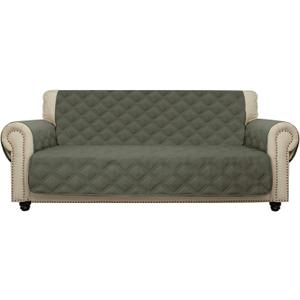 CHHKON Sofa Cover 100% Waterproof Non-Slip Quilted Furniture Protector Sofa Slipcover for Children, Pets for Leather Couch (Green, 68")