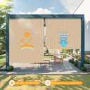 HOMEDEMO Outdoor Roller Shades for Patio, 8'W x 6' H Roll up Shade for Outside, Sun Roller Shade Cloth Roll Blinds Cordless Waterproof for Porch Gazebo Pergola Balcony Backyard Khaki, 96"W x 72"H