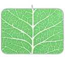 Green Leaf Dish Drying Mat for Kitchen Counter Absorbent Microfiber Drying Pad, Medium 16x18 in