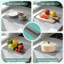 Silicone Dish Drying Mat for Kitchen Counter, Rubber Dish Mat with Drain (15.7" x 13", Grey)