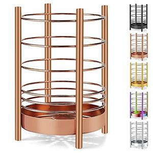 Copper Kitchen Utensil Holder for Kitchen Counter, Stainless Steel Utensil Crocks, Titanium Coating Utensil Storage Caddy Organizer, Cooking Utensil Holder, Easy Cleaning (Rose Gold/7.4''x5.2'')