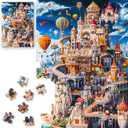 ROSE RAIN Premium 1000 Pieces Jigsaw Puzzles for Adults with Letters on Back Dust-Free Thick HD Board Colorful Fantasy Art Castle Cityscape Challenging Puzzle for Family Game Night Unique Gift