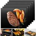 UBeesize Grill Mats for Outdoor Grill Set of 6 - Heavy Duty Non-Stick BBQ Grilling Mat & Oven Liner, Reusable, Easy to Clean - Works on Oven, Gas, Charcoal, and Electric BBQ - 15.75 x 13 Inch (Black)