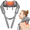 Cordless Neck and Shoulder Massager with Heat, Rechargeable Shoulder Massager for Pain Relief Deep Tissue, 6D Shiatsu Kneading Massage for Neck and Shoulde Pain, Gifts for Mom&Dad (Linen-darkgery)