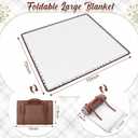 SmoothNovelty 2 in 1 Waterproof Picnic Blankets Outdoor Extra Large Blanket Foldable Double Layer Sandproof Beach Mat with Carry Strap for Camping Yard Lawn Park Beach Grass(White)