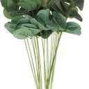 20 Pcs Eucalyptus Leaf Cake Decors Natural-Look Leaves Stem Cupcake Insert Toppers for Party Photo Props Depth Elegant Greenery Cake Decorations