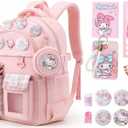 Cute Backpacks for Girls Cute School Backpack for Kids Ages 4-12, Large Durable Backpack with Padded Shoulder Straps (Pink)