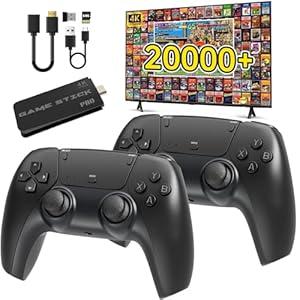 Retro Game Console,Built-in 23 Emulators with 20,000+ Games,4k Hdmi Output Game Stick,TV-Connectable Stick,Plug and Retro Play Video Games for Tv.Black64GB