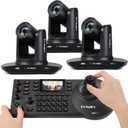 FoMaKo 4K 20X PTZ Camera HDMI with NDI and AI Auto-Tracking PTZ Camera,for Church Worship Education Conference Events,NDI 6 & NDI HX3 Certified(K20UHx3+KC608 Pro) BK20UH3