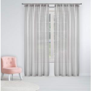 Lala + Bash Allyson Crushed Semi-Sheer Fire Retardant Curtains Set (54"W x 63"L (Pack of 2), Light Grey)