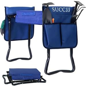 SUCCJJ Garden Kneeler and Seat Heavy Duty,Gardening Stools and Seats for Seniors,Garden Seat and Kneeler Foldable Kneeling Bench with 2 Tool Pouches,Extra Wide Garden Bench for Kneeling and Sitting