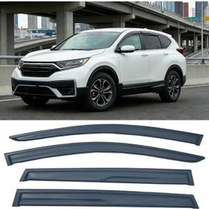 Window Visors Rain Guards for 2017-2022 Honda CRV,4PCS Tape on Vent Visors Wind Deflector Sun Shade for CRV 17-22,UV Protection & Reduced Road Noise,Car Accessories