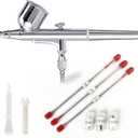 Professional Dual-Action Airbrush Kit, 0.2/0.3/0.5mm Nozzles, Gravity Feed Spray Gun Set,Airbrush Gun for Nail Art Painting MakeupModel Coloring